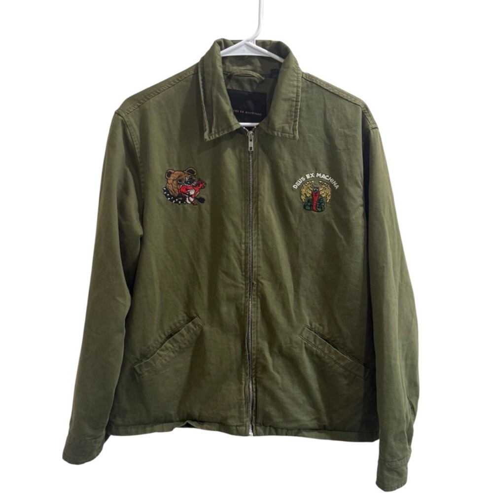 Deus Ex Machina Riders Friend Embroidered Souvenir Jacket Olive M Rare - Picture 11 of 16
